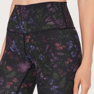 Lululemon Floral Black Wunder Under Leggings